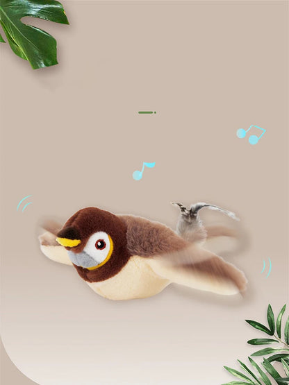 Interactive Cat Toys Rechargeable Bird Cat Toy Chirping Flapping Bird