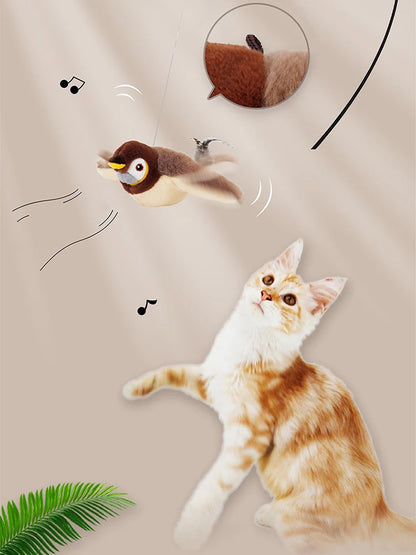 Interactive Cat Toys Rechargeable Bird Cat Toy Chirping Flapping Bird