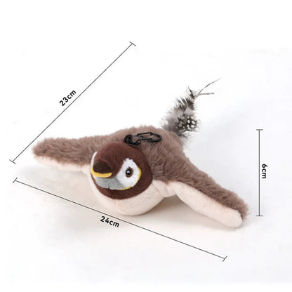 Interactive Cat Toys Rechargeable Bird Cat Toy Chirping Flapping Bird