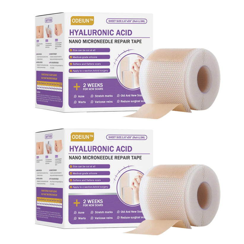 ✅Official Store |ODEIUN™ Hyaluronic Acid Nano Microneedle Repair Tape🏥(Treatment of old and new scars, reduction of surgical scars, stretch marks, keloids, acne, burns, warts, dermatomes and varicose veins)