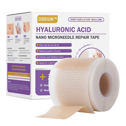 ✅Official Store |ODEIUN™ Hyaluronic Acid Nano Microneedle Repair Tape🏥(Treatment of old and new scars, reduction of surgical scars, stretch marks, keloids, acne, burns, warts, dermatomes and varicose veins)