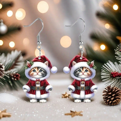 🐱Santa Cat Christmas Earrings