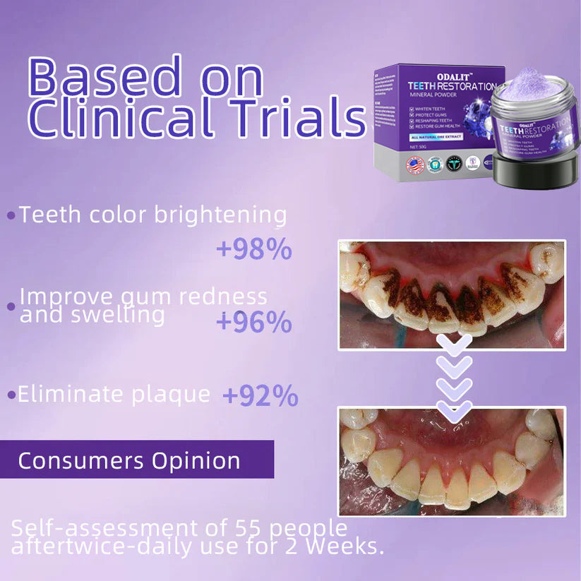 🎁Flash Sale - Don’t Miss Out - ODALIT™ TeethRestoration Mineral Powder🦷(ADA recommended)👩‍⚕️(Treats periodontitis and mouth ulcers, prevents tooth loss, and repairs gum recession)