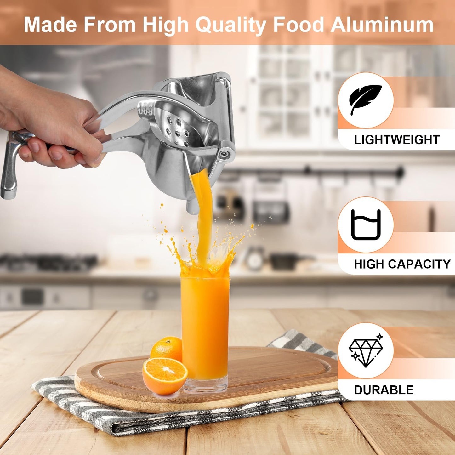 Hand Juicer Squeezer- Aluminum Manual Press Juicer🍹
