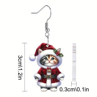 🐱Santa Cat Christmas Earrings