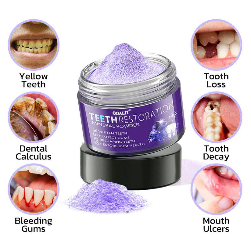 🎁Flash Sale - Don’t Miss Out - ODALIT™ TeethRestoration Mineral Powder🦷(ADA recommended)👩‍⚕️(Treats periodontitis and mouth ulcers, prevents tooth loss, and repairs gum recession)