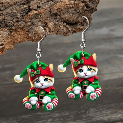🐱Santa Cat Christmas Earrings
